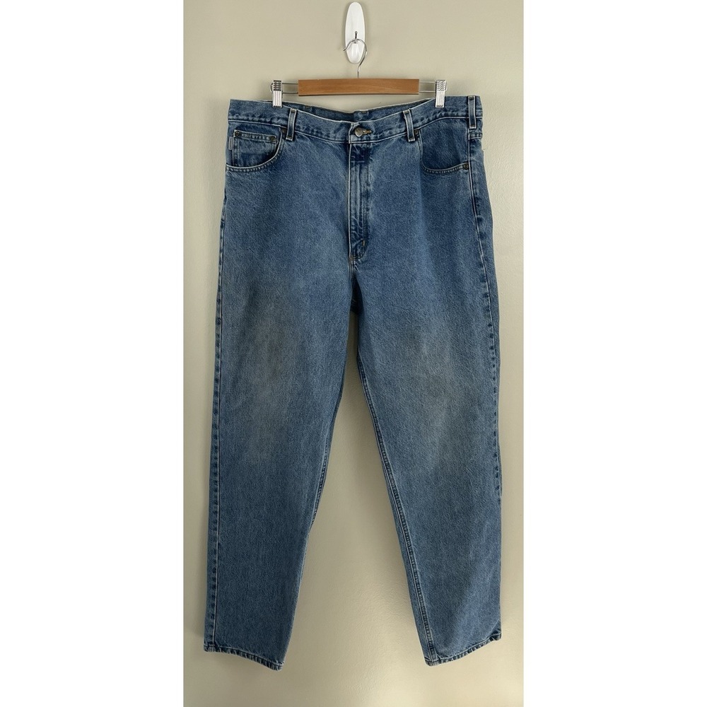 Carhartt Jeans Mens 42x36 B17 DST Relaxed Fit Loose Denim Work Wear Blue